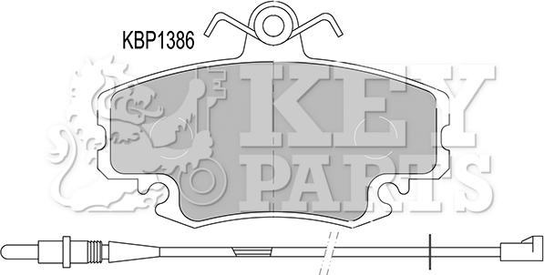 Key Parts KBP1386 - Тормозные колодки, дисковые, комплект unicars.by