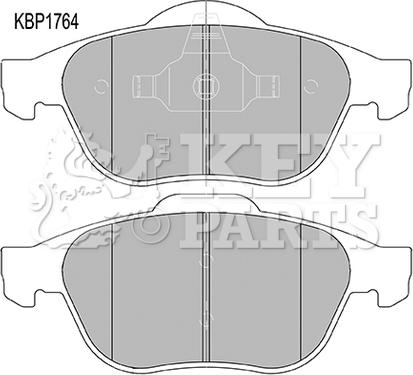 Key Parts KBP1764 - Тормозные колодки, дисковые, комплект unicars.by