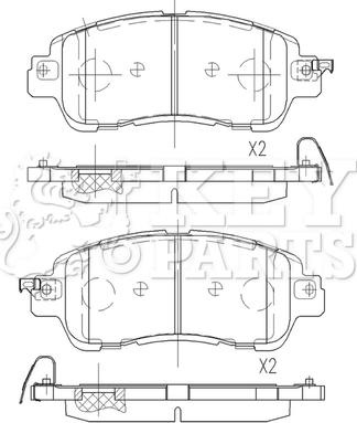 Key Parts KBP2573 - Тормозные колодки, дисковые, комплект unicars.by