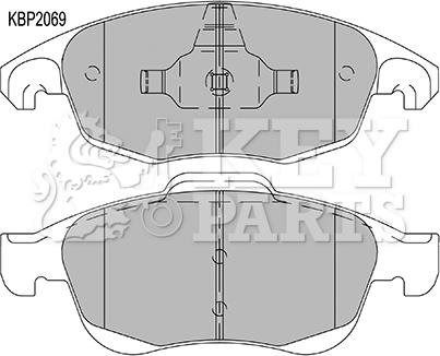 Key Parts KBP2069 - Тормозные колодки, дисковые, комплект unicars.by