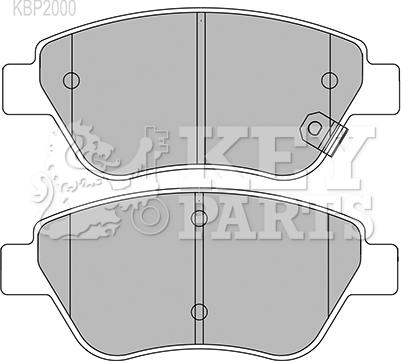 Key Parts KBP2000 - Тормозные колодки, дисковые, комплект unicars.by