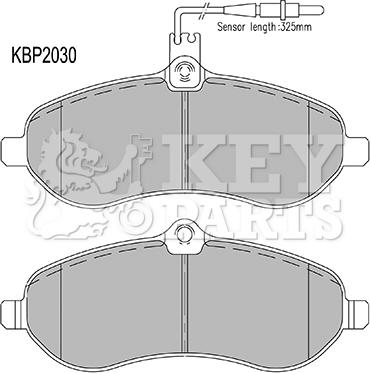 Key Parts KBP2030 - Тормозные колодки, дисковые, комплект unicars.by