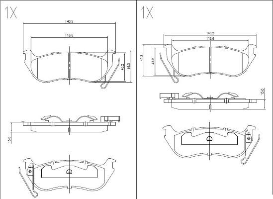 Klaxcar France 24651z - Тормозные колодки, дисковые, комплект unicars.by