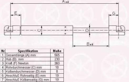 Klokkerholm 50227100 - Газовая пружина, упор unicars.by