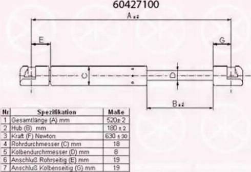 Klokkerholm 60427100 - Газовая пружина, упор unicars.by