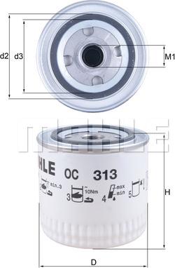 KNECHT OC 313 - Масляный фильтр unicars.by