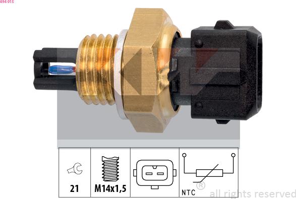 KW 494 015 - Датчик, температура впускаемого воздуха unicars.by