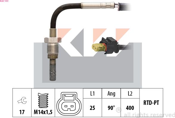 KW 422 133 - Датчик, температура выхлопных газов unicars.by