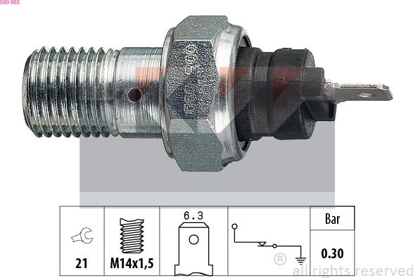 KW 500 003 - Датчик, давление масла unicars.by