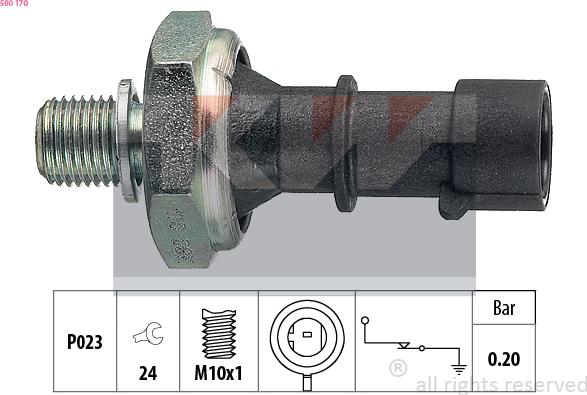 KW 500 170 - Датчик, давление масла unicars.by