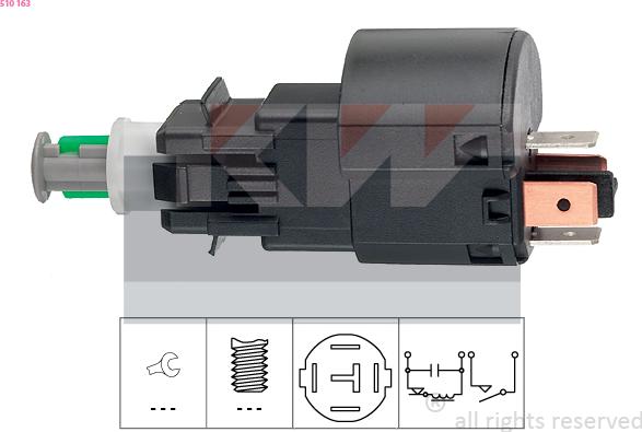 KW 510 163 - Выключатель фонаря сигнала торможения unicars.by