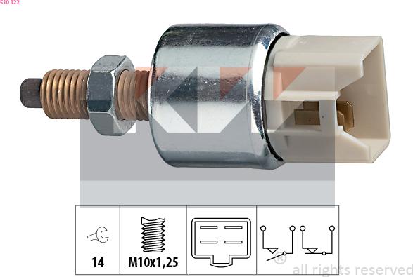 KW 510 122 - Выключатель фонаря сигнала торможения unicars.by