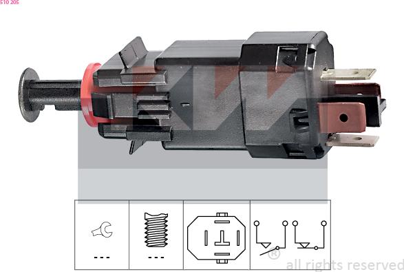 KW 510 205 - Выключатель фонаря сигнала торможения unicars.by