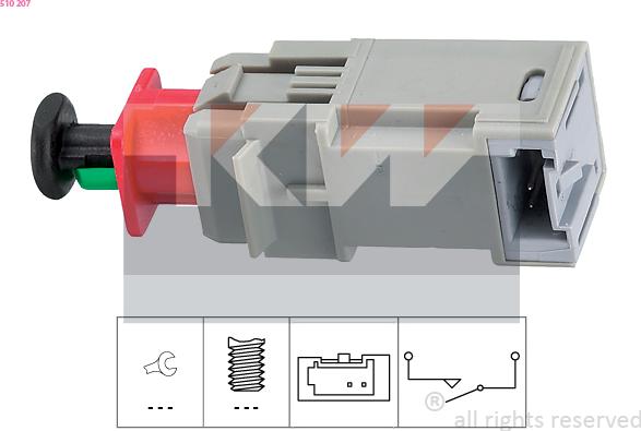 KW 510 207 - Выключатель, привод сцепления (Tempomat) unicars.by