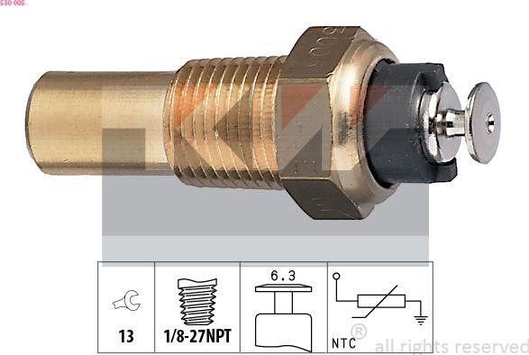 KW 530 005 - Датчик, температура охлаждающей жидкости unicars.by