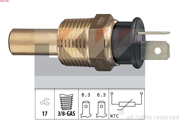 KW 530 228 - Датчик, температура охлаждающей жидкости unicars.by