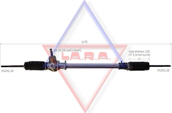 LA.R.A. 290015 - Рулевой механизм, рейка unicars.by