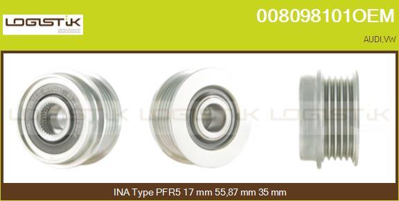 LGK 008098101OEM - Шкив генератора, муфта unicars.by