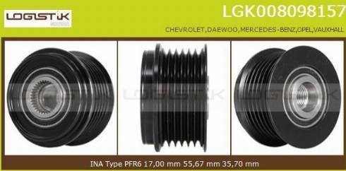 LGK LGK008098157 - Шкив генератора, муфта unicars.by