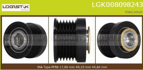 LGK LGK008098243 - Шкив генератора, муфта unicars.by