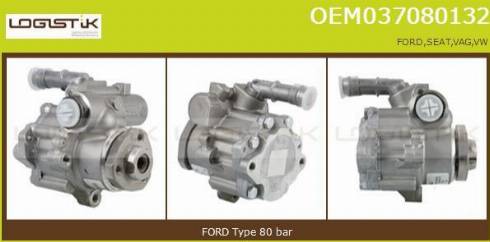 LGK OEM037080132 - Гидравлический насос, рулевое управление, ГУР unicars.by