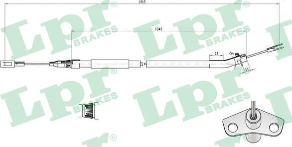 LPR C0448B - Тросик, cтояночный тормоз unicars.by