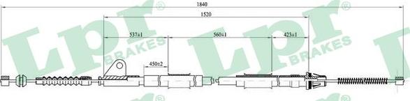 LPR C0852B - Тросик, cтояночный тормоз unicars.by