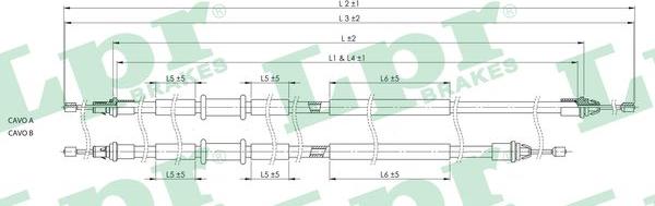 LPR C1710B - Тросик, cтояночный тормоз unicars.by