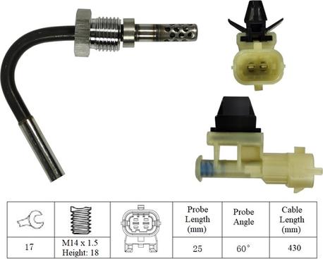 LUCAS LGS7054 - Датчик, температура выхлопных газов unicars.by