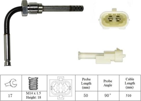 LUCAS LGS7203 - Датчик, температура выхлопных газов unicars.by