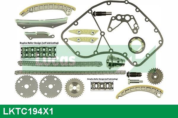 LUCAS LKTC194X1 - Комплект цепи привода распредвала unicars.by