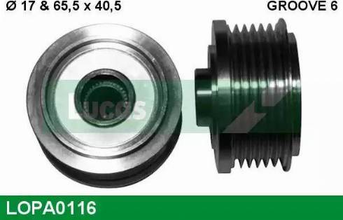 Lucas Engine Drive LOPA0116 - Шкив генератора, муфта unicars.by