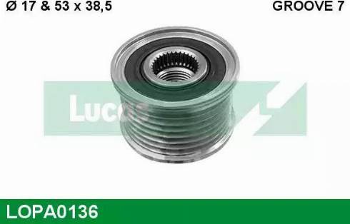 Lucas Engine Drive LOPA0136 - Шкив генератора, муфта unicars.by