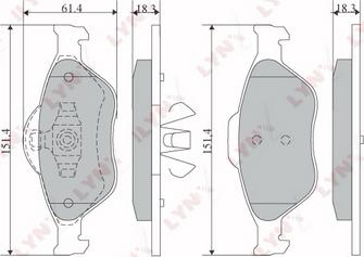 LYNXauto BD-5108 - Тормозные колодки, дисковые, комплект unicars.by