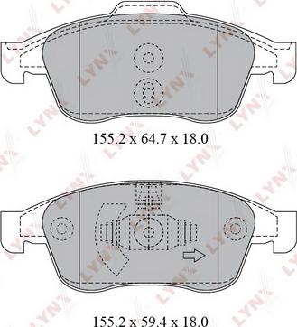 LYNXauto BD-6317 - Тормозные колодки, дисковые, комплект unicars.by