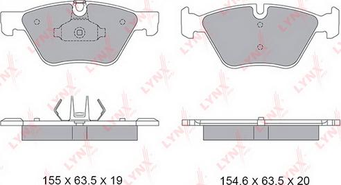 LYNXauto BD-1434 - Тормозные колодки, дисковые, комплект unicars.by