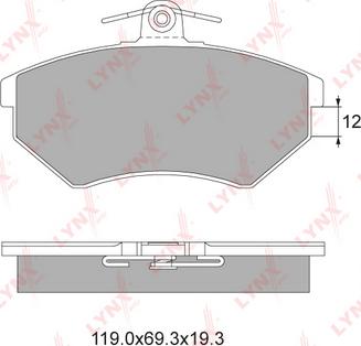 LYNXauto BD-1205 - Тормозные колодки, дисковые, комплект unicars.by