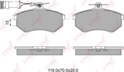 LYNXauto BD-1201 - Тормозные колодки, дисковые, комплект unicars.by