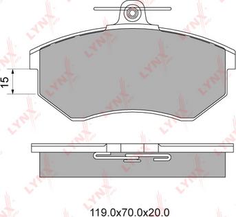 LYNXauto BD-1207 - Тормозные колодки, дисковые, комплект unicars.by