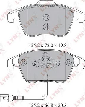 LYNXauto BD-8038 - Тормозные колодки, дисковые, комплект unicars.by