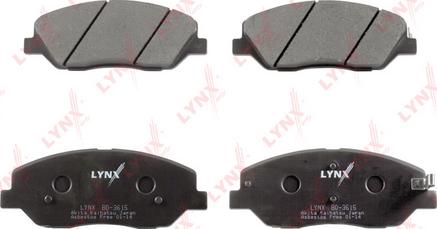 LYNXauto BD-3615 - Тормозные колодки, дисковые, комплект unicars.by