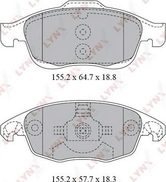 LYNXauto BD-2223 - Тормозные колодки, дисковые, комплект unicars.by