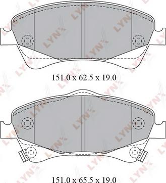 LYNXauto BD-7598 - Тормозные колодки, дисковые, комплект unicars.by