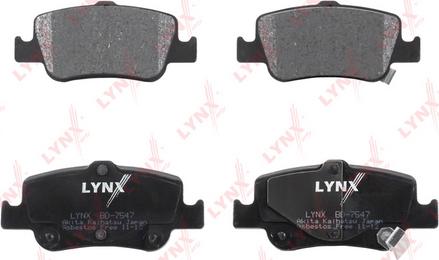 LYNXauto BD-7547 - Тормозные колодки, дисковые, комплект unicars.by