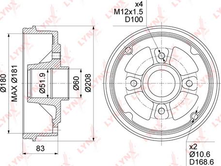 LYNXauto BM-1033 - Тормозной барабан unicars.by