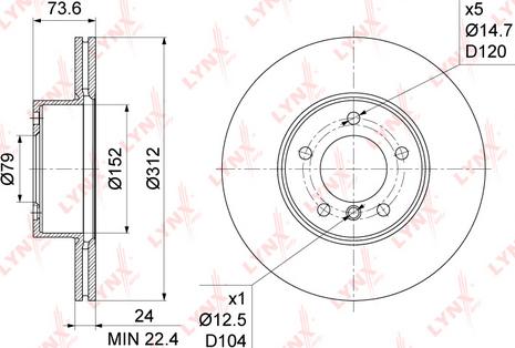 LYNXauto BN-1005 - Тормозной диск unicars.by