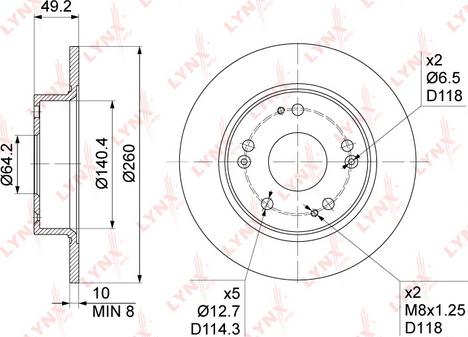 LYNXauto BN-1032 - Тормозной диск unicars.by