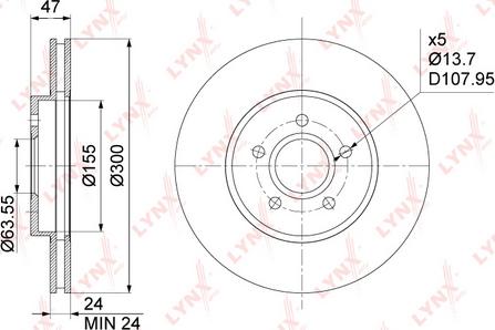 LYNXauto BN-1025 - Тормозной диск unicars.by