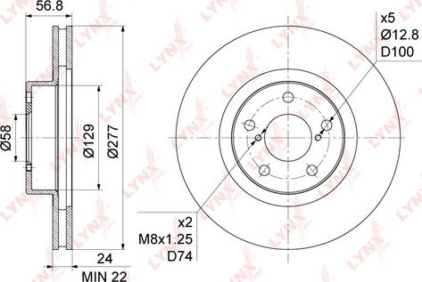 LYNXauto BN-1127 - Тормозной диск unicars.by