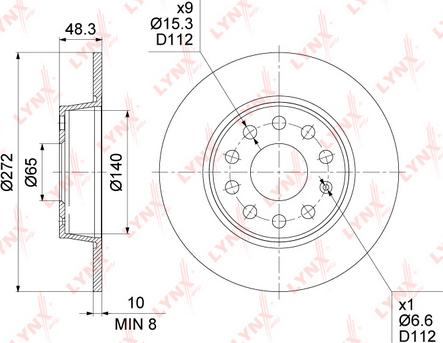 LYNXauto BN-1235 - Тормозной диск unicars.by